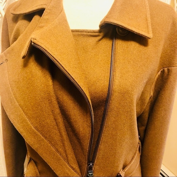 Vintage Wool Blend Trench Coat: Pecan Brown Belted Euro Style, Size Medium - Picture 6 of 16